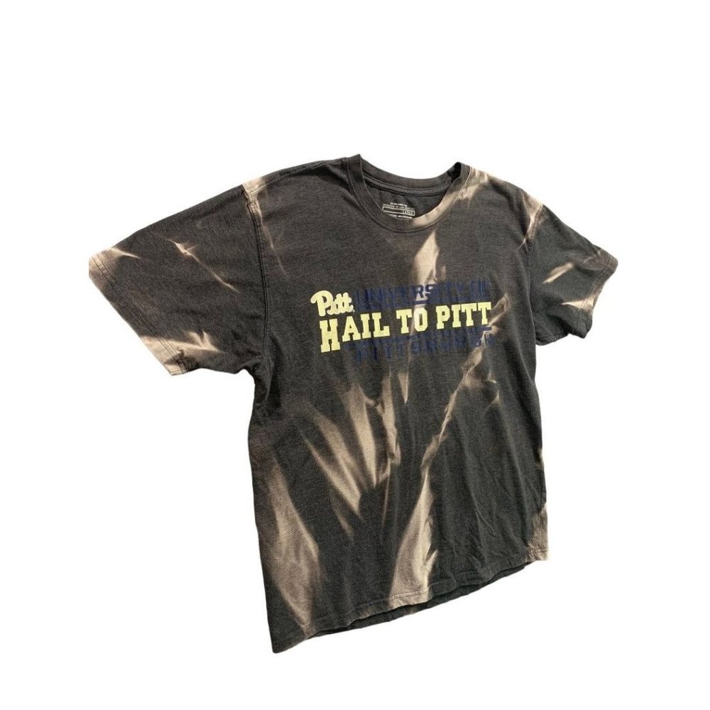 Large Hail to Pitt University Bleach Look Adult Unisex Tshirt